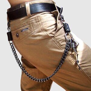 22" Men's Strong Leash Heavy Metal Wallet Chains Biker Trucker Jean Key …